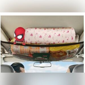 Idefair Car Interior Ceiling Storage Net Pocket Ceiling Cargo Net Car Sundries